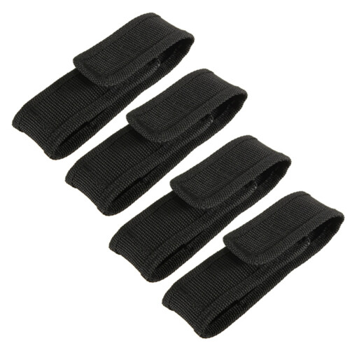 4 x Bolsa 13cm Nilon Negro para LED Linterna 1