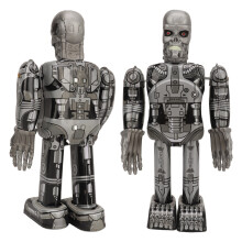 Vintage Skull Robot Tinplate Toy Clockwork Walking Decoration Gift for Adults