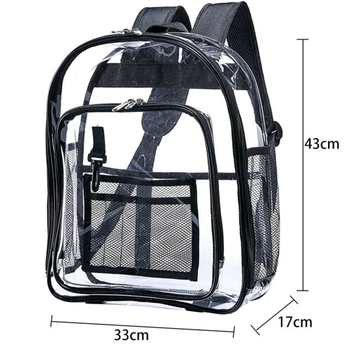 2X Heavy Duty Clear Backpack, Security Transparent School Backpack, See Through Bookbag 1