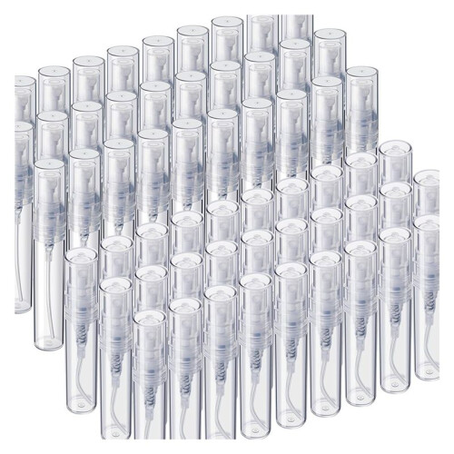 60PCS  Sprays Bottle, 3ml 5ml  Clear Plastic Sprays Bottle Empty Small Empty Sample Containers Bottle