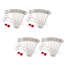 200 x Metal Wires Business Card Holder Memo Photo Picture Paper Note Clip Bracket DIY Home Office Supplies, Round