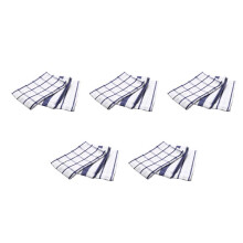 15Piece High Quality White Plaid Striped Tea Towel Kitchen Towel Napkin Table Cloth Cotton Woven Fabric