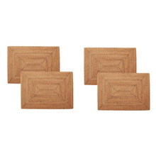 4 Pcs Table Mats Non Slip Rattan Placemats Dining Table Heat Resistant Woven Place Mats Insulation Heat Resistant Mats