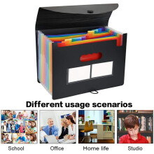 4X Expanding File Folder 12 Pockets File Organizer Filing Box,A4 Accordion Bill/Receipt Folders with Colored Tabs