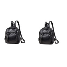2X Backpack, Classic PU Leather Travel Daypack Shoulder Bag for Women Girls