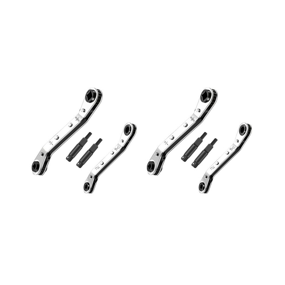 4X Hvac Service Wrench Tool, Air Conditioner Valve Ratchet Wrench Set For Air Refrigeration Tool 6034019189856