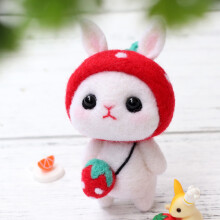 Handmade Wool Felting Kit for Rabbit Doll Craft Supplies DIY Package
