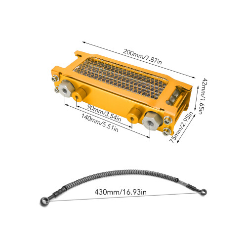 4-Row Oil Cooler Kit Gold for Monkey 50cc-110cc 1