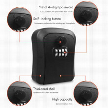 2X Key Lock Box, Wall-Mounted Zinc Alloy Key Box  4-Digit Combination Key Storage Lock Box