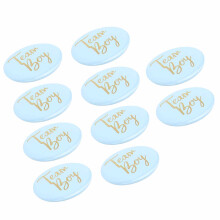 10Pcs Blue Gender Reveal Button Pins for Baby Shower Party Favors, Iron