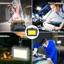 2X Bright LED Work Light - COB Inspection Lamp with Tail Magnetic, USB Charging for Car Repair, Garage, Camping, Hiking