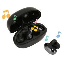 Bluetooth-Ohrclip-Ohrhörer mit 70mAh Akku, 12 Stunden Wiedergabezeit, Rauschunterdrückung, Schwarz