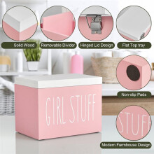 TamponghåLlare för Badrum, Organisera Feminina Produkter, BäDdfodral med GåNgjäRnsföRsett Lock, Week TampongföRvaring Rosa