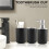 4 Pcs Plastic Bathroom Accessory Set,Bath Toilet Brush Accessories Set with Toothbrush Holder,Toothbrush Cup(Black) 6