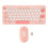 Pink 2.4G Wireless Keyboard Mouse Set 78 Keys 2