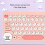 Pink 2.4G Wireless Keyboard Mouse Set 78 Keys 3