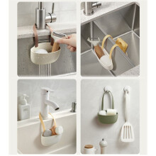 Coffee Color Kitchen Sink Sponges Soap Holder Bathroom Dish Drain Water Basket Storage Drying Rack Accessories Organizer