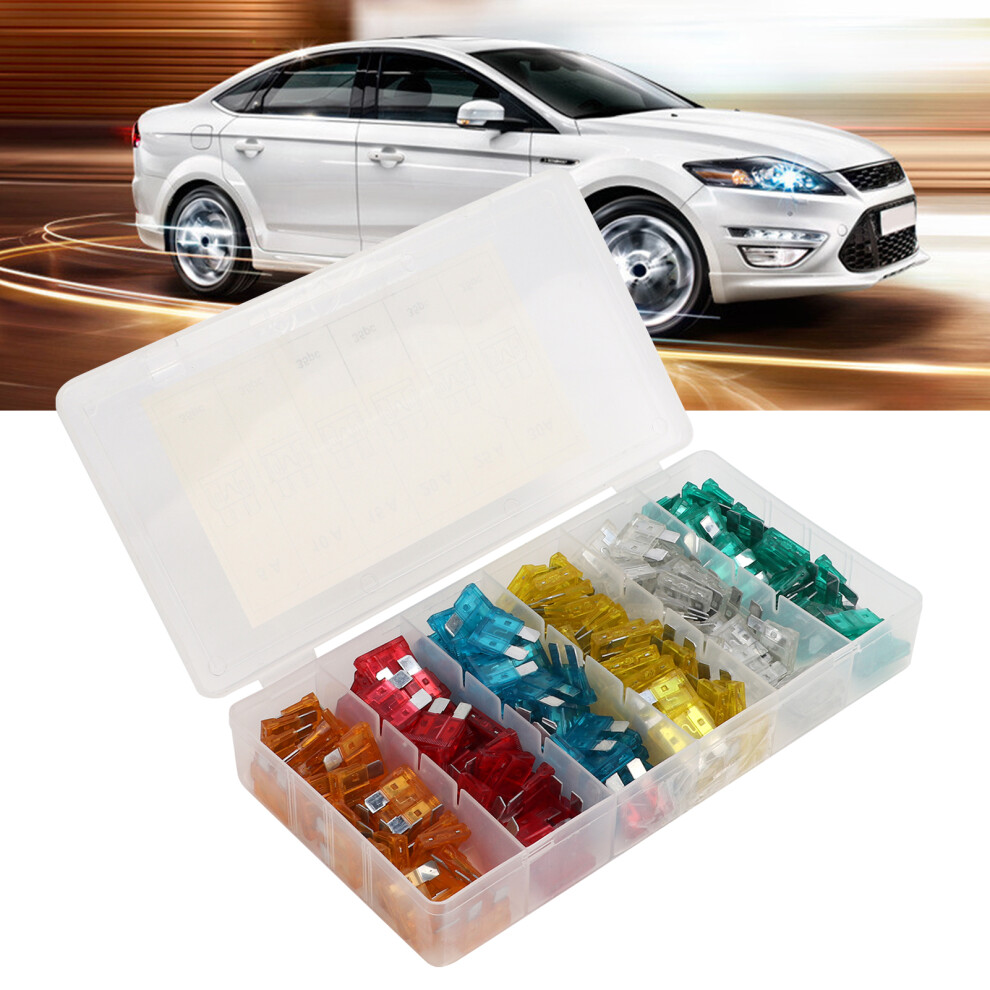 200Pcs Car Blade Fuses Set, 5A-30A, 19Mm, Universal For Vehicles 8411388257344