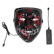 Halloween Leuchtendes Kreuzmaske für Erwachsene, PVC, Eisblau + Rosa, 3 Lichtmodi
