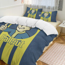(200CM X 200CM) Blue Yellow Boys Fallout Comforter Set Soft 3 Pcs Twin Bedding Sets Thicken