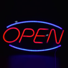 USB-Powered OPEN Neon Sign Red Blue