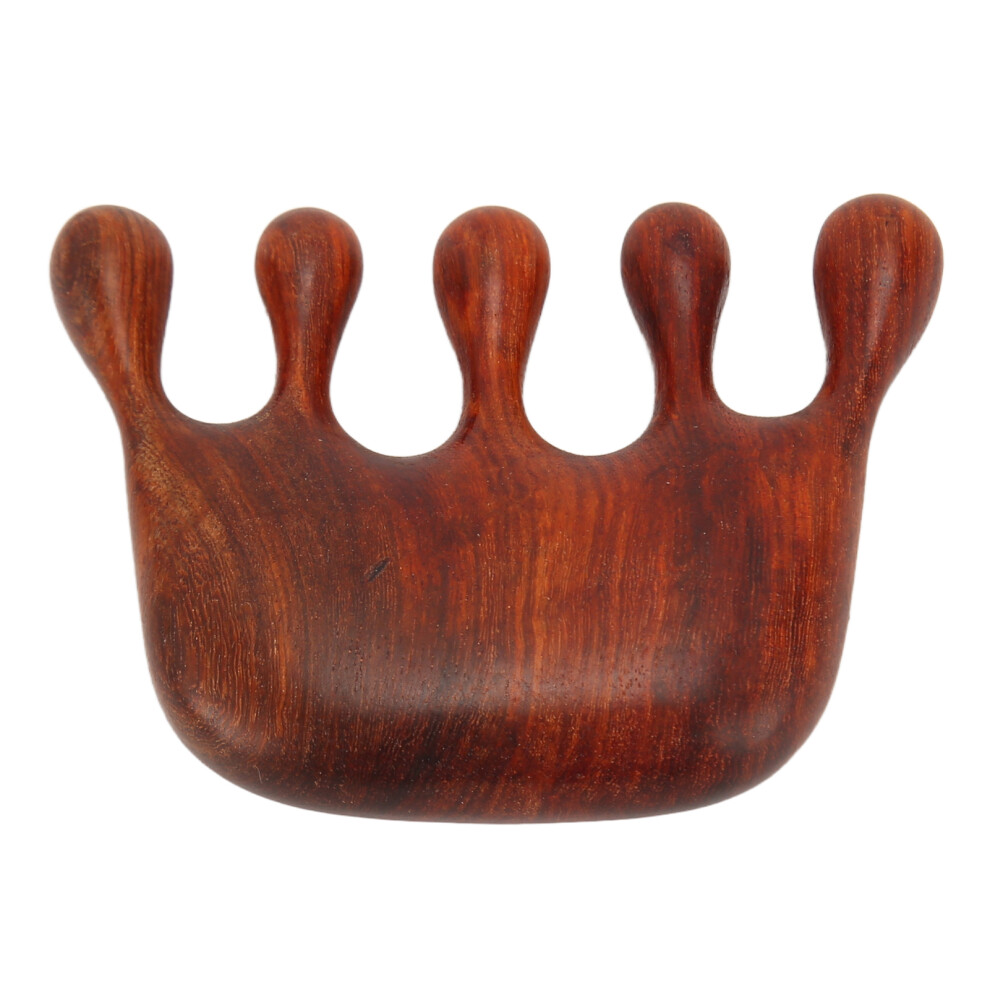 Unisex Rosewood Massage Comb Round Head Relief Stress Beeswax Polished 20Cm