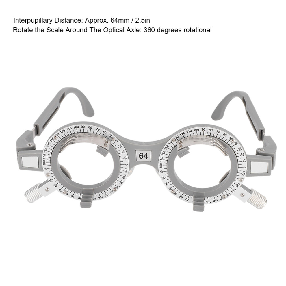 64mm Nylon Optical Trial Lens Frame - Gray, 360 Rotatable