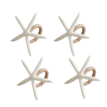 Napkin Rings Set of 4, Sea Star Napkin Ring for Starfish Serviette for Tables, Wedding, Birthday, Banquet, Christmas