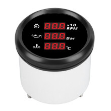 810-00325 52mm Negro 3-en-1 Aceite/Agua/Temperatura/RPM