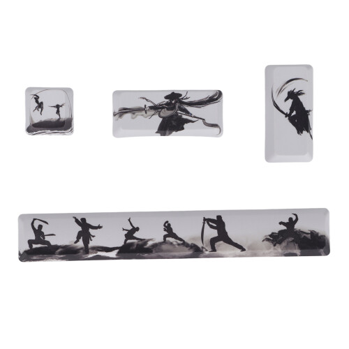 4Pcs Custom PBT Keycaps for Mechanical Keyboard Colored Cartoon Pattern Compact Set 1