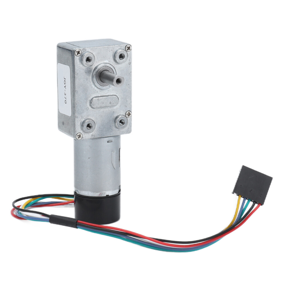 Jgyâ370 Dc 24V Worm Gear Motor With Encoder, 14Mm Shaft, Adjustable Speed 4001388261164