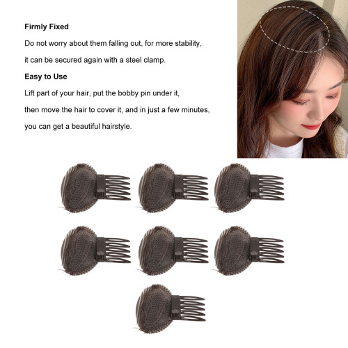 7Pcs Puffy Head Cushion OneSize Brown Nylon/Sponge 2