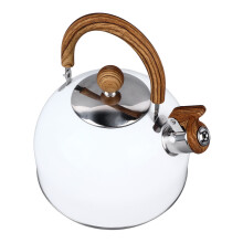 Bouilloire en acier inoxydable blanc de 2,5 L avec sifflet, résistante à la rouille, fond plat