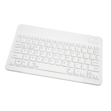 10 Inch Wireless Bluetooth Keyboard White, 110mAh, Portable & Silent
