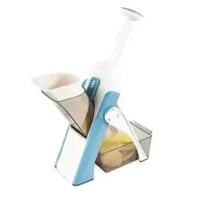 Trancheuse Manuelle Multifonction Réglable pour Légumes, Aliments, Broyeur de Pommes de Terre, Hachoir à Légumes, Outils de Cuisine, Bleu