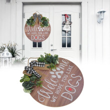 Composite Wood Door Hanging Sign 30x30cm Home & Holiday Decor Brown