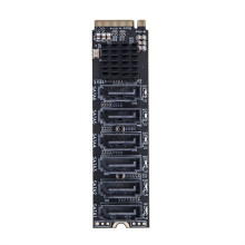 Adaptador M.2 para 6 Portas M.2 NVME para Placa de Expansão SATA3.0 M.2 PCI-e M Key Riser para HDD SSD