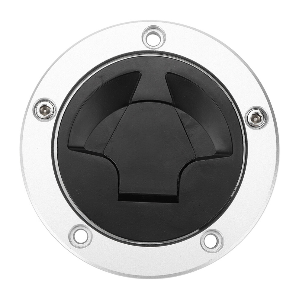 Motorcycle Fuel Cap Lock With Key For Kawasaki Zx-6R Zx-10R Zx-14R Aluminum Black/Silver 4941388263624