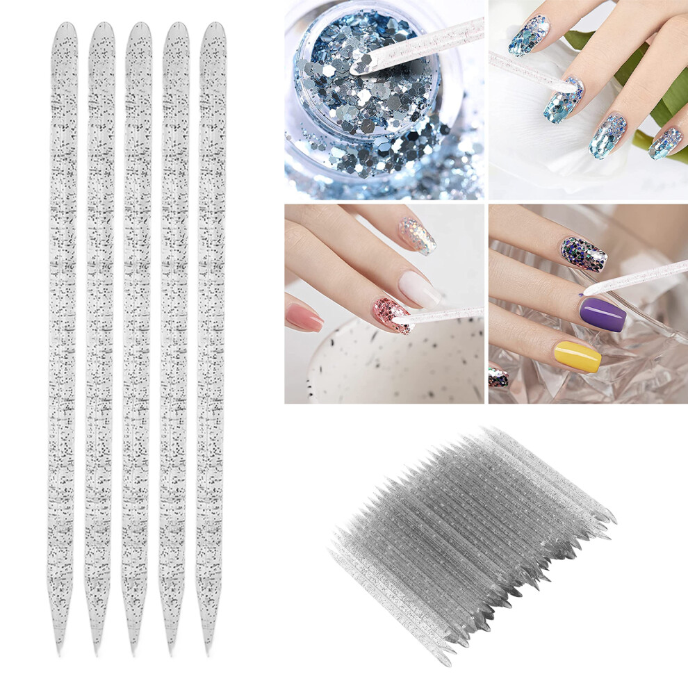 Black 100Pcs Plastic Nail Care Cuticle Pusher 9.5Cm Manicure Tools