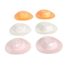 6 Stück Mini Cowboyhüte für Puppen, 6,5 cm, Weiß-Pink-Orange Set