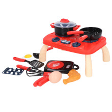 Kinderküchen-Spielset mit Licht und Sound, Rot, Kunststoff