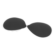 Women Silicone Push Up Sticky Bra Strapless Black D Cup