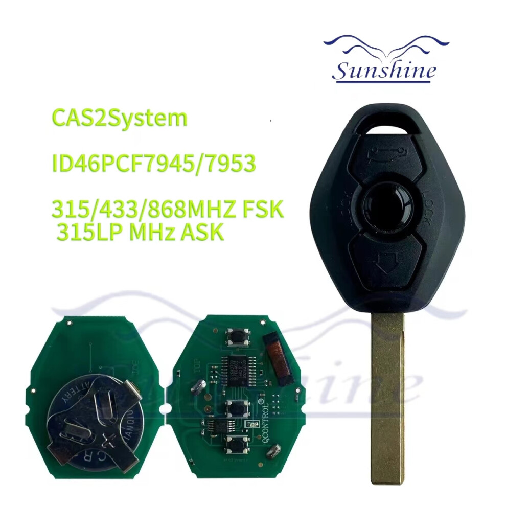 Sunshine Car Key Cas2 System Car Remote Key For Bmw 3/5 7 Series 315/433/868 Mhz With Id 46 Chip Hu92 Blade 6935161703870
