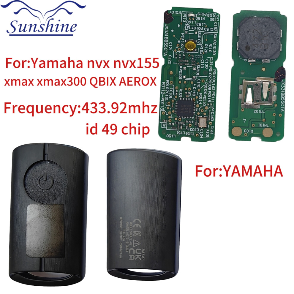 Sunshine Car Remote Control Key For Nvx155 Xmax Xmax300 Qbix Aerox Jauns Motorcycle Scooter 315Mhz/433.92Mhz Id49 6935161703849