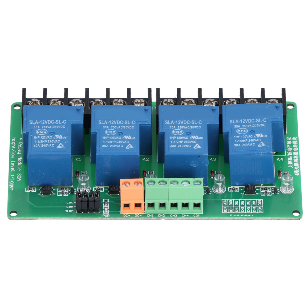 4 Channel 30A Relay Module 12V Optocoupler