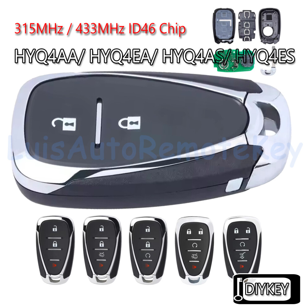 Smart Remote Key Fob 315Mhz / 433Mhz Id46 Chip For Chevrolet Bolt Blazer Equinox Camaro Cruze Malibu Sonic Trax Traverse Spark 6935161702972