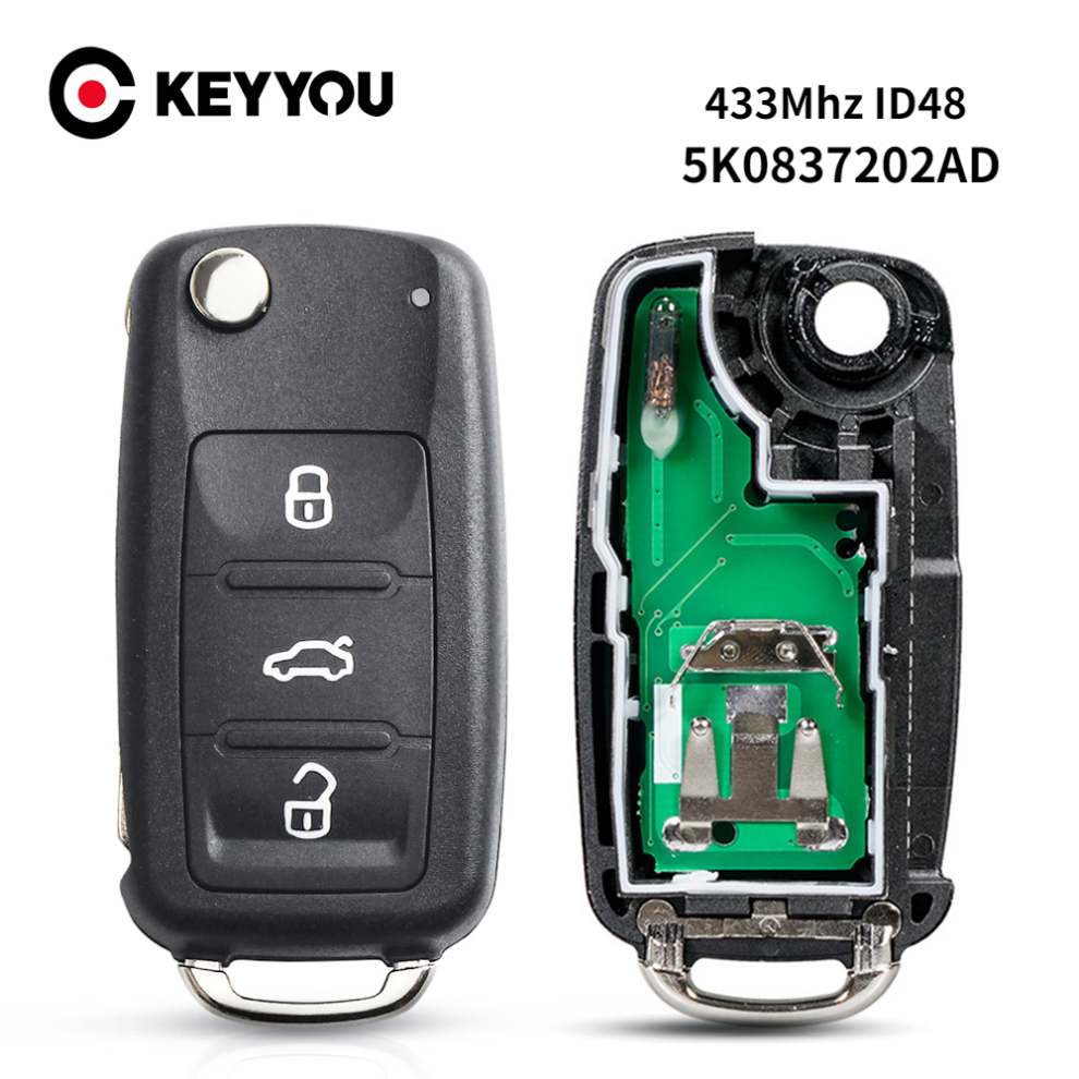 Remote Car Key 434Mhz Id48 For Vw For Volkswagen Golf Passat Tiguan Polo Jetta Beetle Car Keyless 5K0837202ad 3Buttons 6935161699074