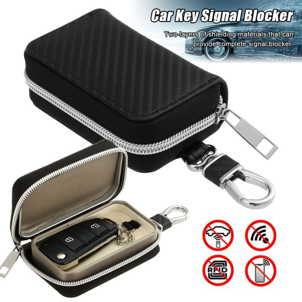 Portable Fob Pouch Zipper Bag Rfid Blocking Bag Signal Blocker Case Car Key Signal Shielding Faraday Cage 6935161697803