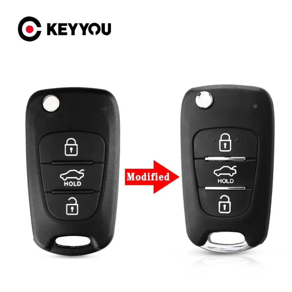 Modified Car Flip Folding Key Shell Remote Fob For Hyundai I30 Ix35 I20 Hold Buttons 6935161693126
