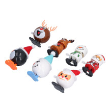 Niedliches Santa- und Schneemann-Weihnachts-Spielzeugset zum Aufziehen, 7 Stück, ABS